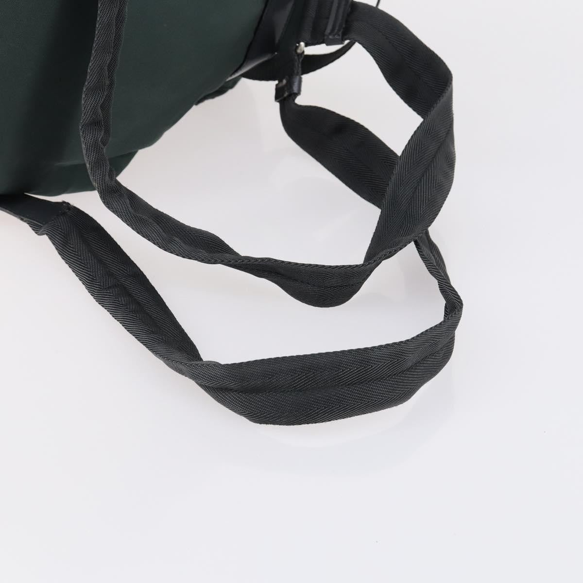 Prada Vela Double Front Pocket Backpack Tessuto With Saffiano Leather Green Nylon Backpack Bag (Pre-Owned)