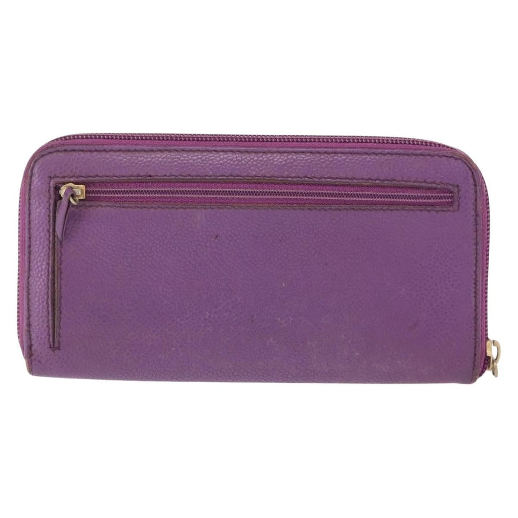 Chanel Timeless Cc Zipped Wallet Caviar Purple Leather Wallets Accessory (Pre-Owned)