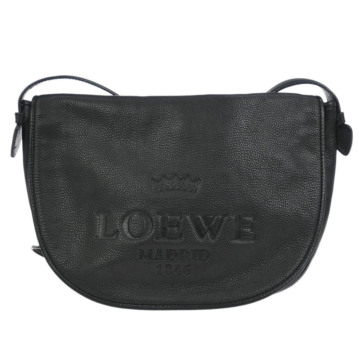 Loewe Heritage Messenger Leather Black Leather Shoulder Bag Bag (Pre-Owned)