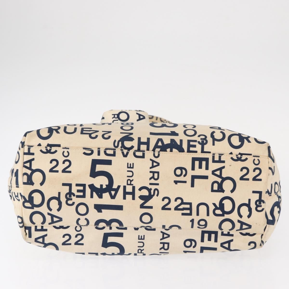 Chanel 31 Rue Cambon Beach Zip Tote Printed Canvas Navy Canvas Tote Bag Bag (Pre-Owned)