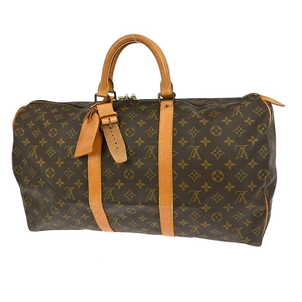 Louis Vuitton Keepall Bag Monogram Canvas Brown Canvas Travel Bag Bag (Pre-Owned)