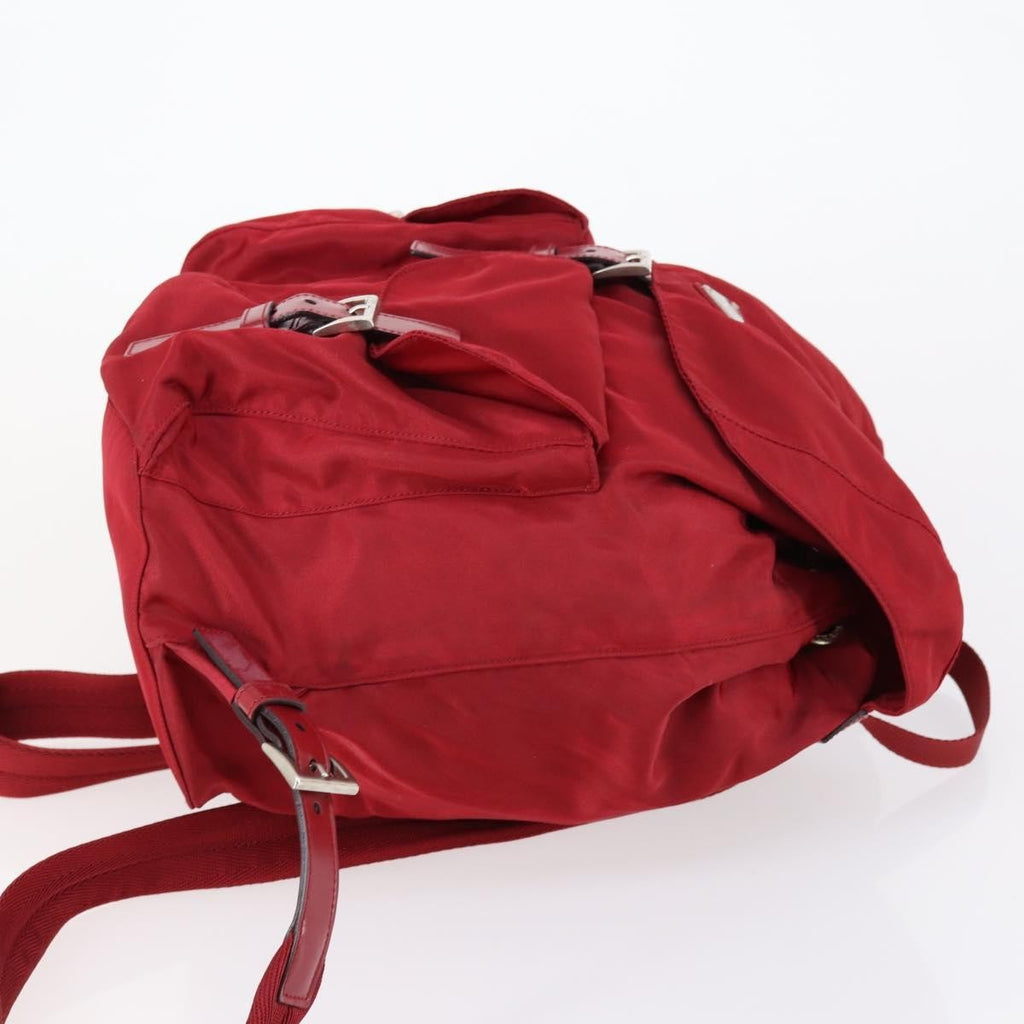 Prada Double Front Pocket Backpack Tessuto Red Nylon Backpack Bag (Pre-Owned)