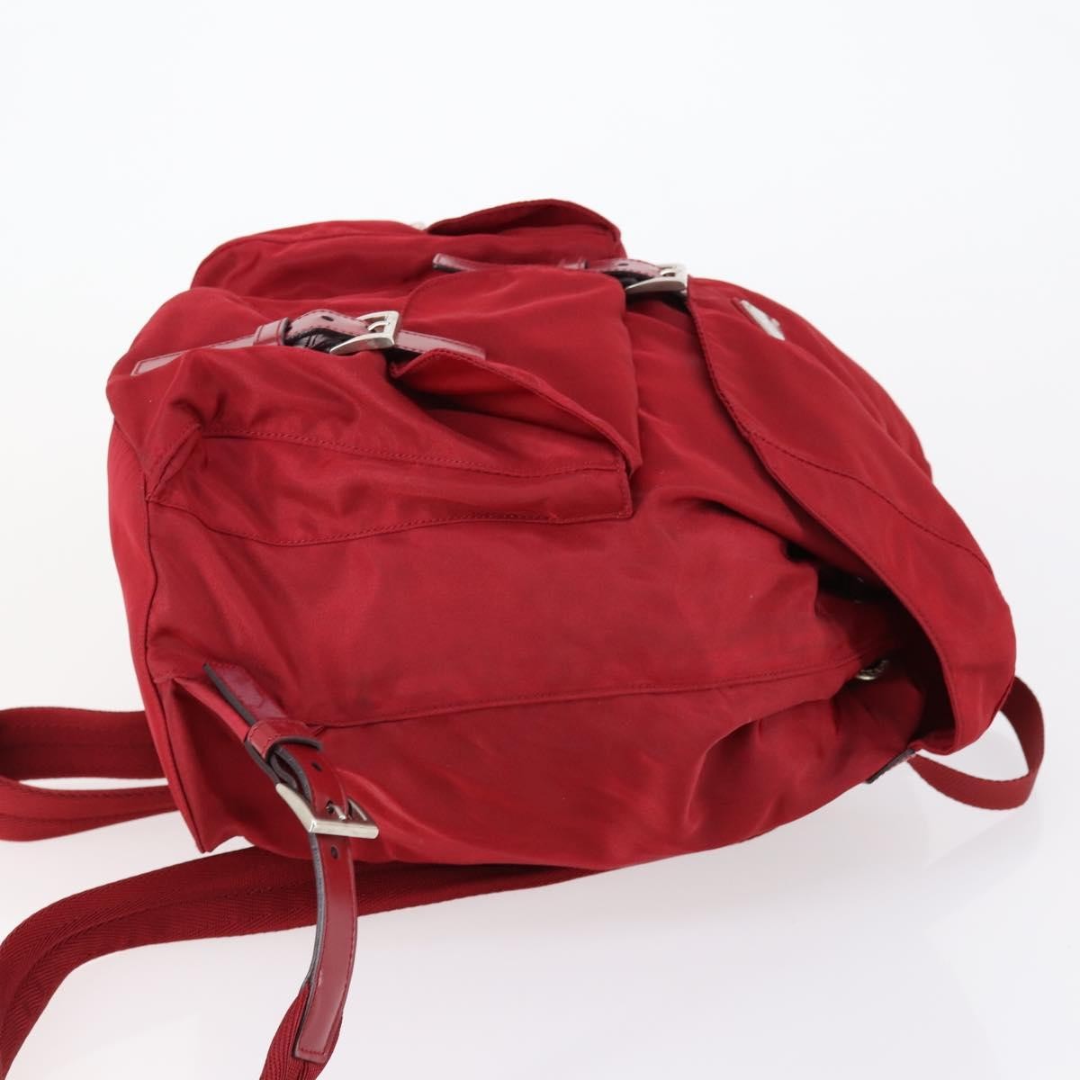 Prada Double Front Pocket Backpack Tessuto Red Nylon Backpack Bag (Pre-Owned)