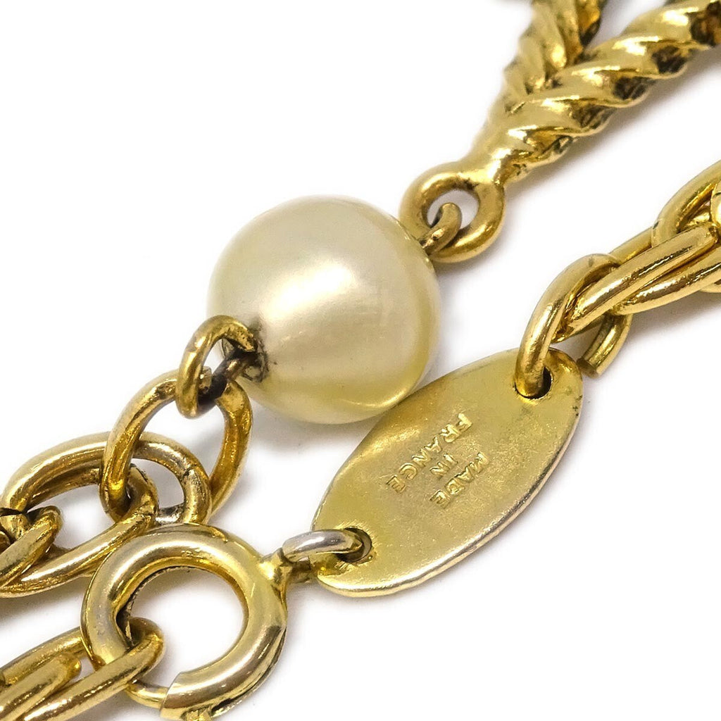 Chanel Cc Star Bracelet Metal With Crystals And Faux Pearl Gold Gold_Plated Bracelet Jewelry (Pre-Owned)
