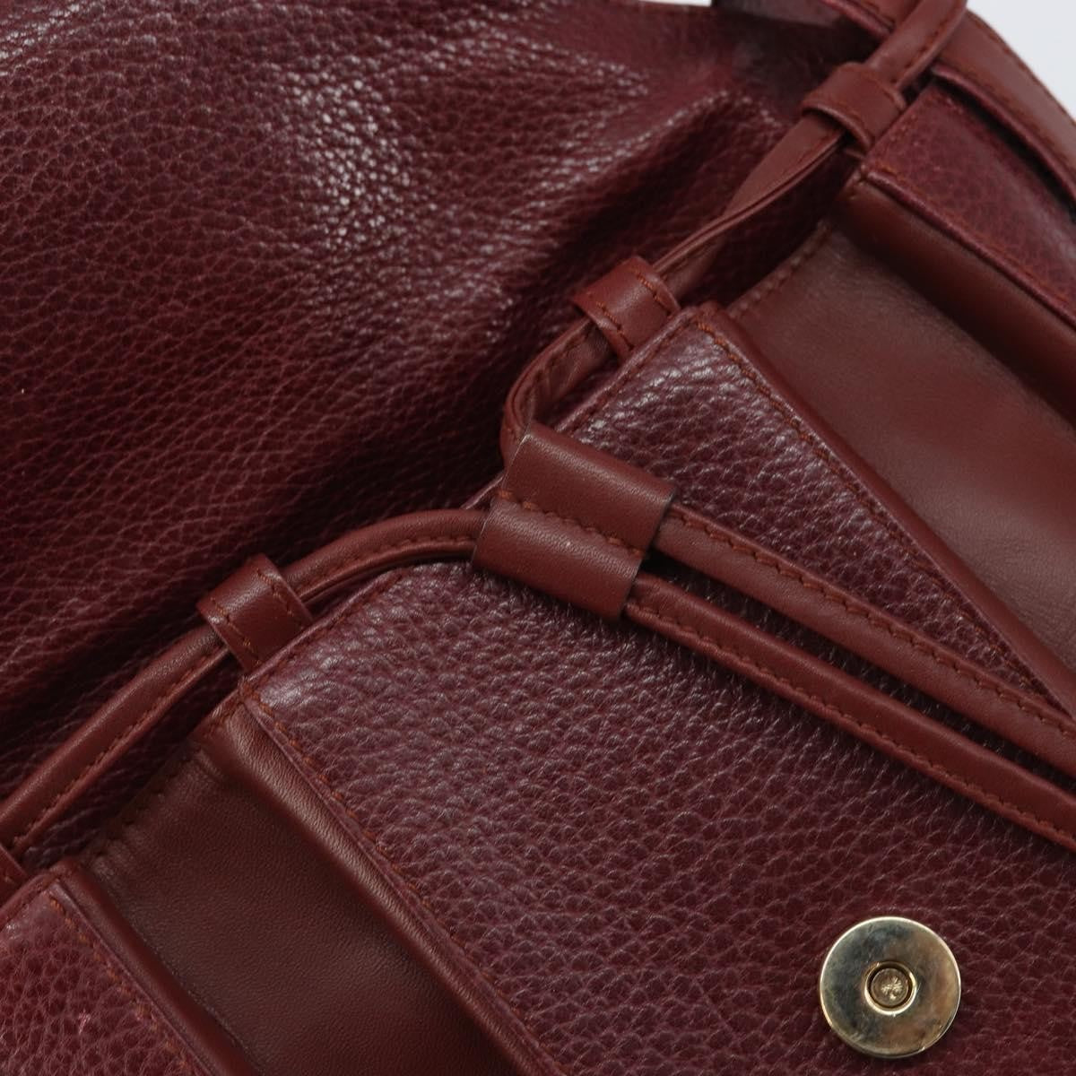 Cartier Must De Cartier Shoulder Bag Leather Burgundy Leather Shoulder Bag Bag (Pre-Owned)
