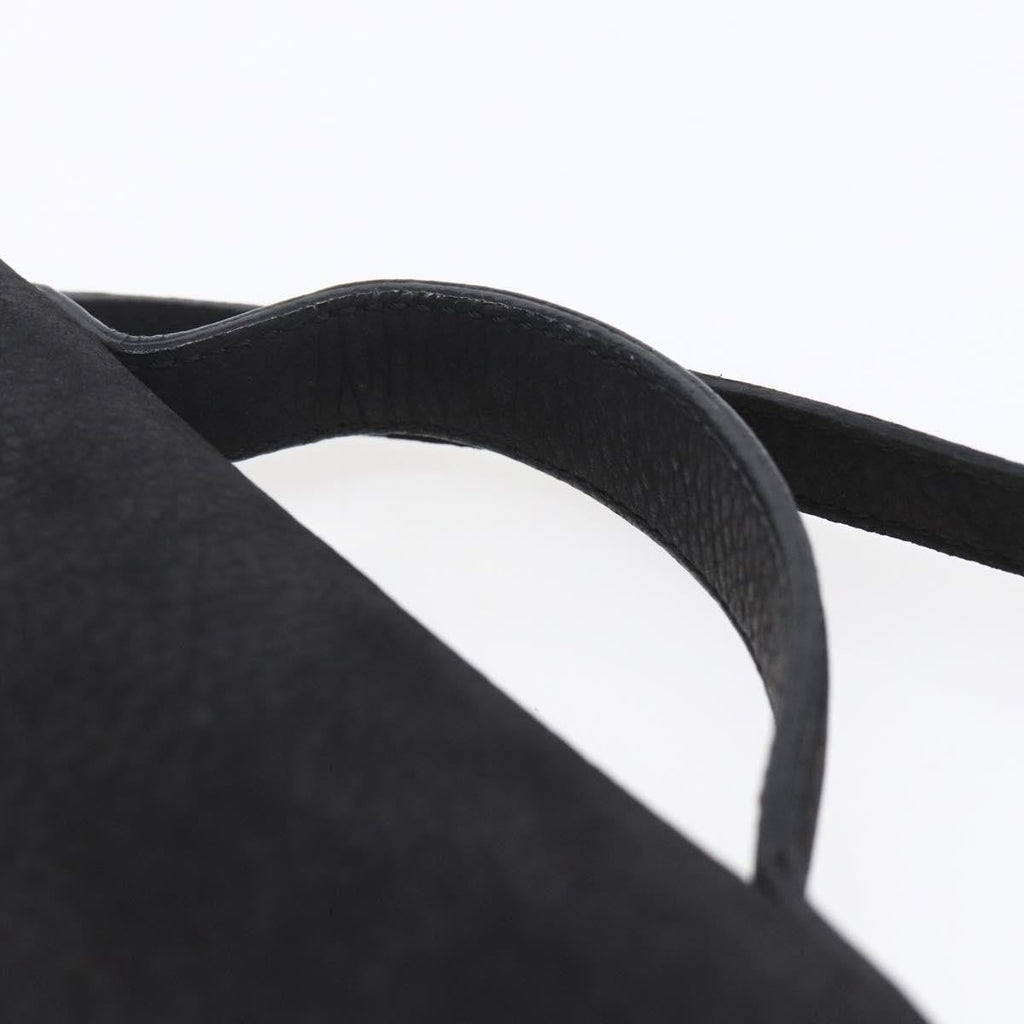 Celine Circle Logo Shoulder Bag Leather Black Leather Shoulder Bag Bag (Pre-Owned)