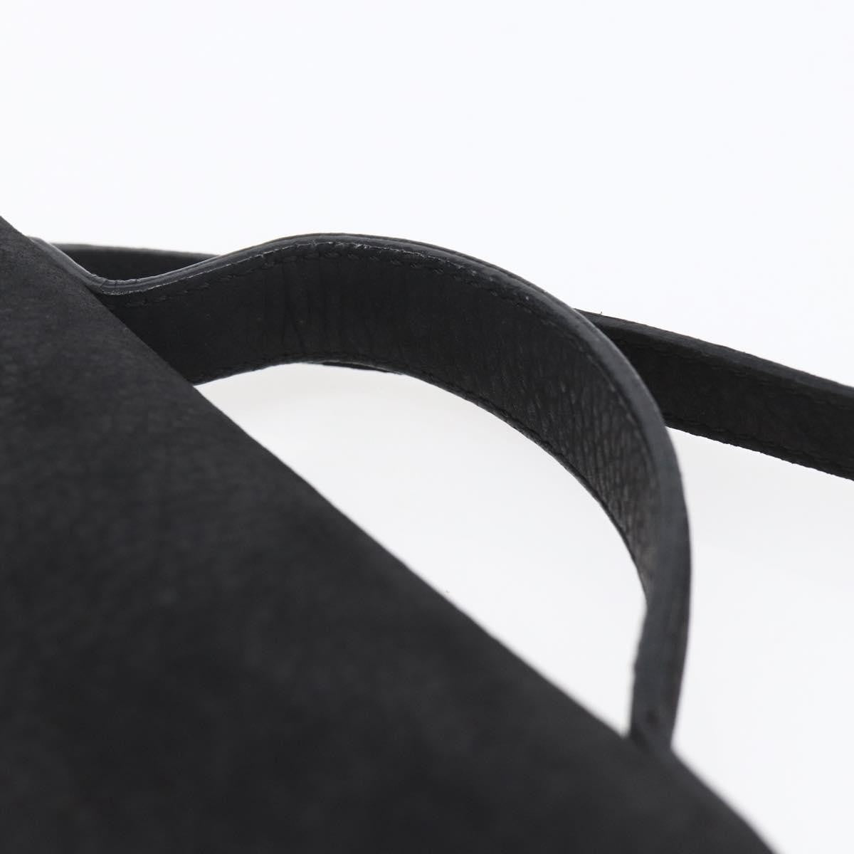 Celine Circle Logo Shoulder Bag Leather Black Leather Shoulder Bag Bag (Pre-Owned)