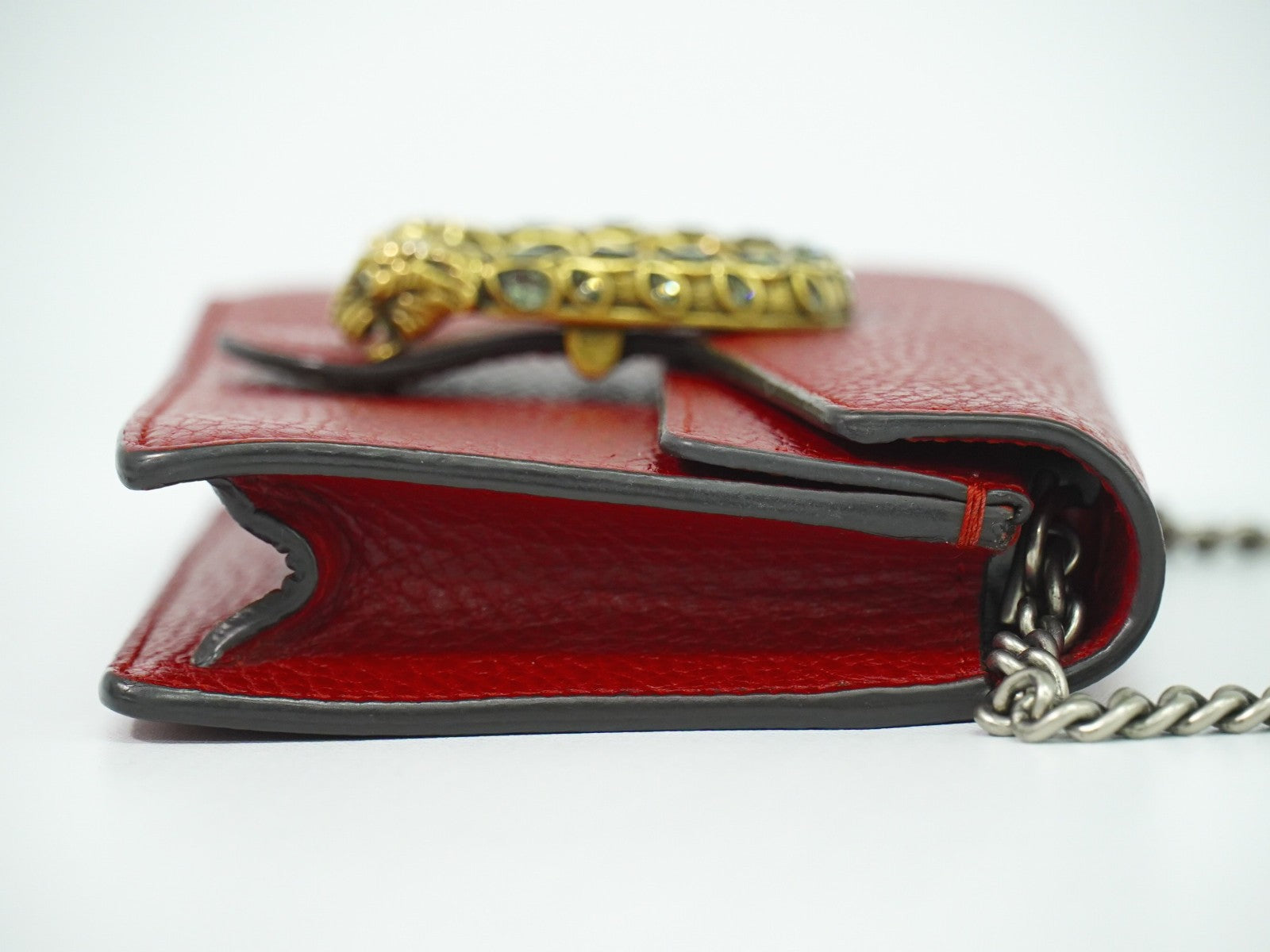 Gucci Dionysus Bag Leather Red Leather Crossbody Bag Bag (Pre-Owned)