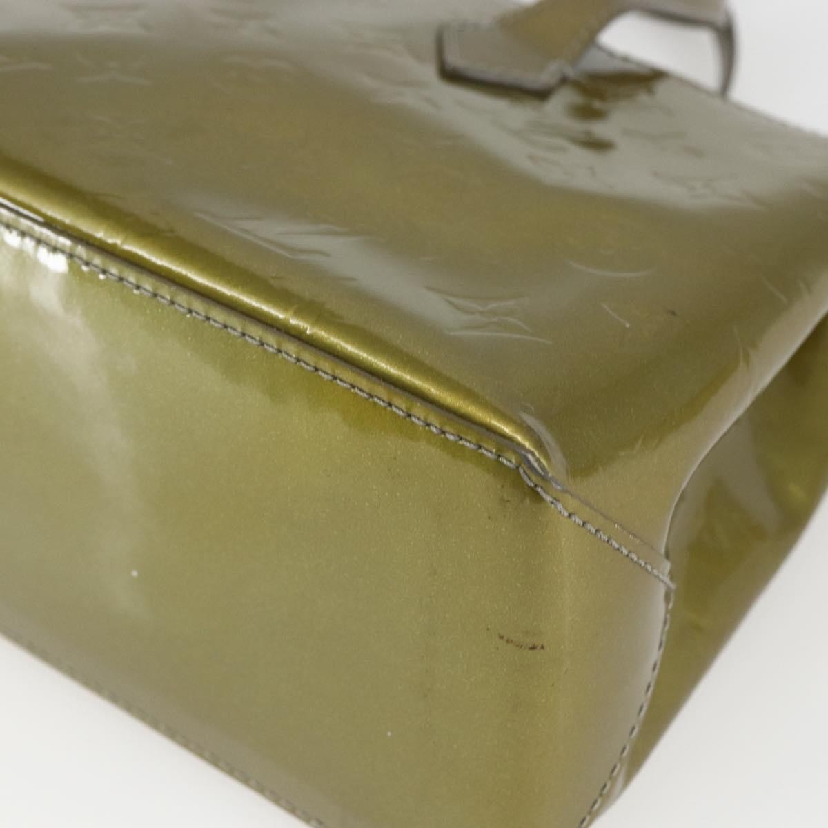 Louis Vuitton Wilshire Handbag Monogram Vernis Green Patent_Leather Handbag (Pre-Owned)