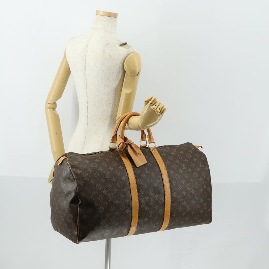 Louis Vuitton Keepall Bag Monogram Canvas Brown Canvas Travel Bag Bag (Pre-Owned)