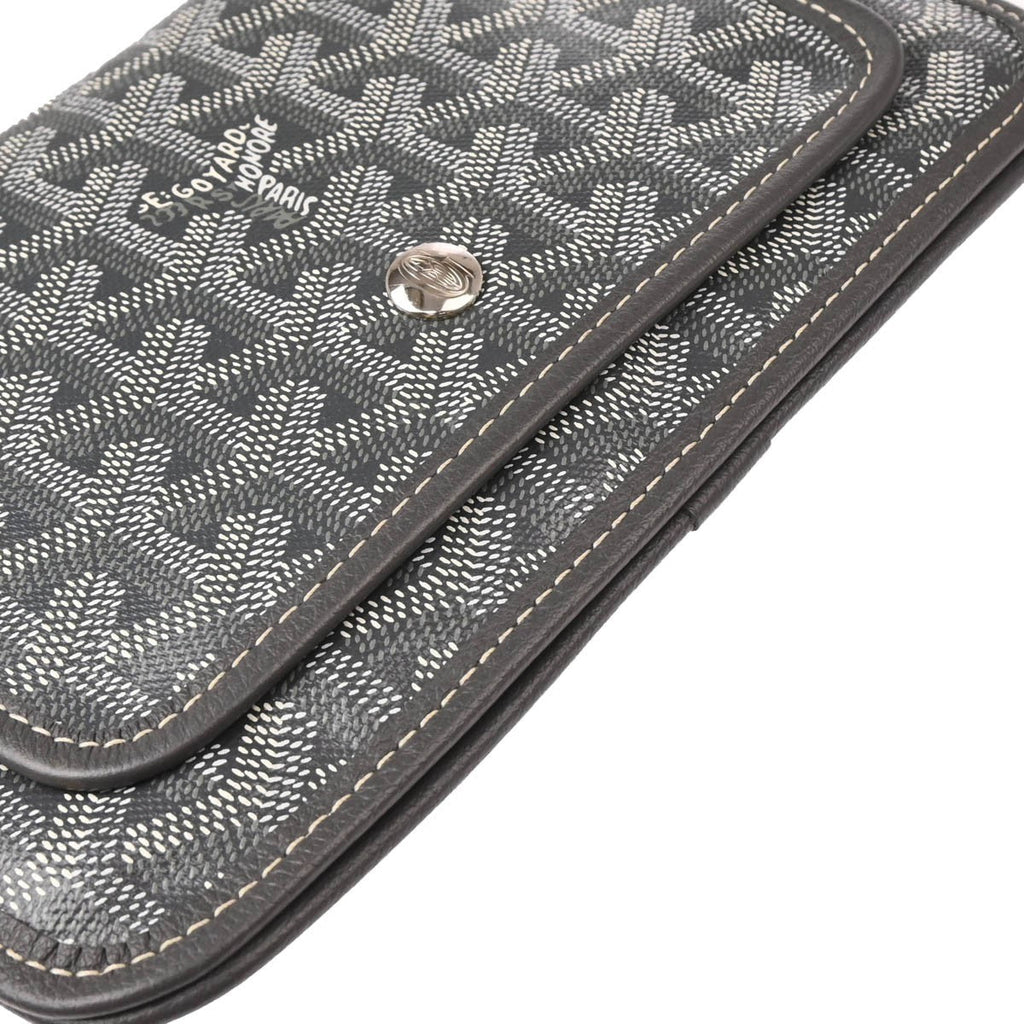 Goyard Plumet Clutch Wallet Coated Canvas Gray Canvas Shoulder Bag Bag (Pre-Owned)