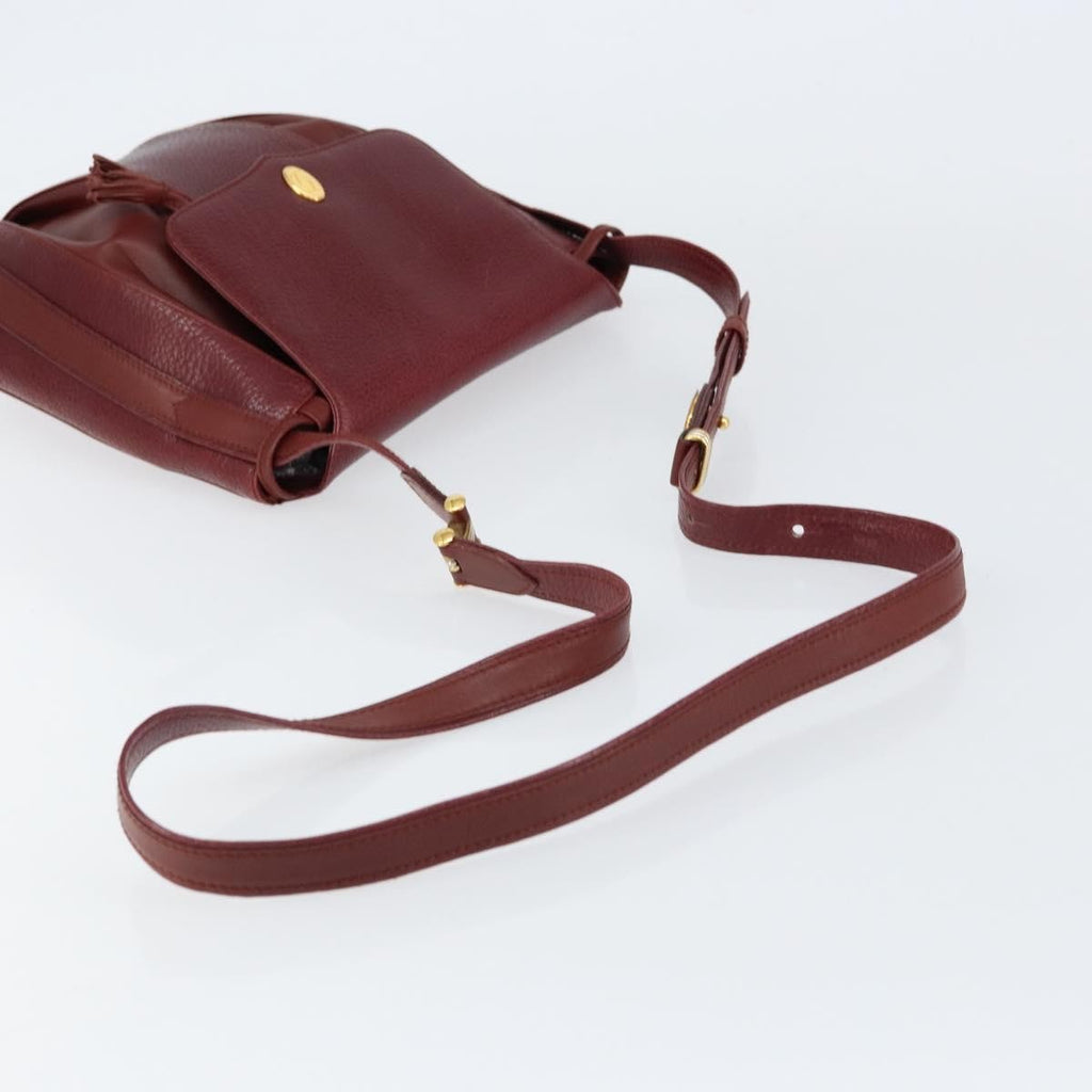 Cartier Must De Cartier Shoulder Bag Leather Burgundy Leather Shoulder Bag Bag (Pre-Owned)