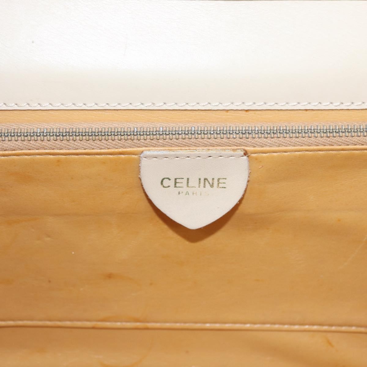 Celine Vintage Shoulder Bag Leather Ecru Leather Shoulder Bag Bag (Pre-Owned)