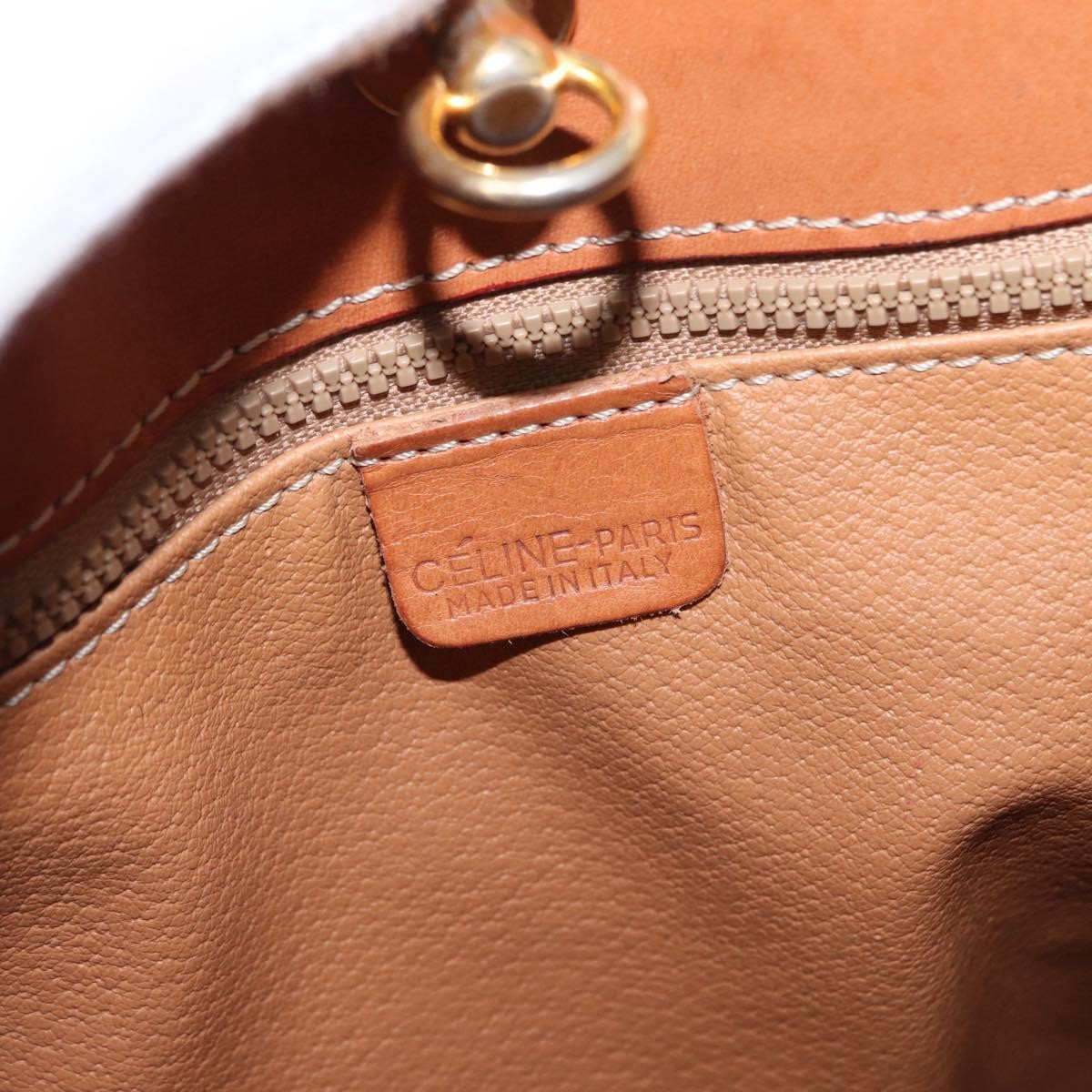 Celine Vintage Macadam Shoulder Bag Canvas And Leather Brown Canvas Shoulder Bag Bag (Pre-Owned)