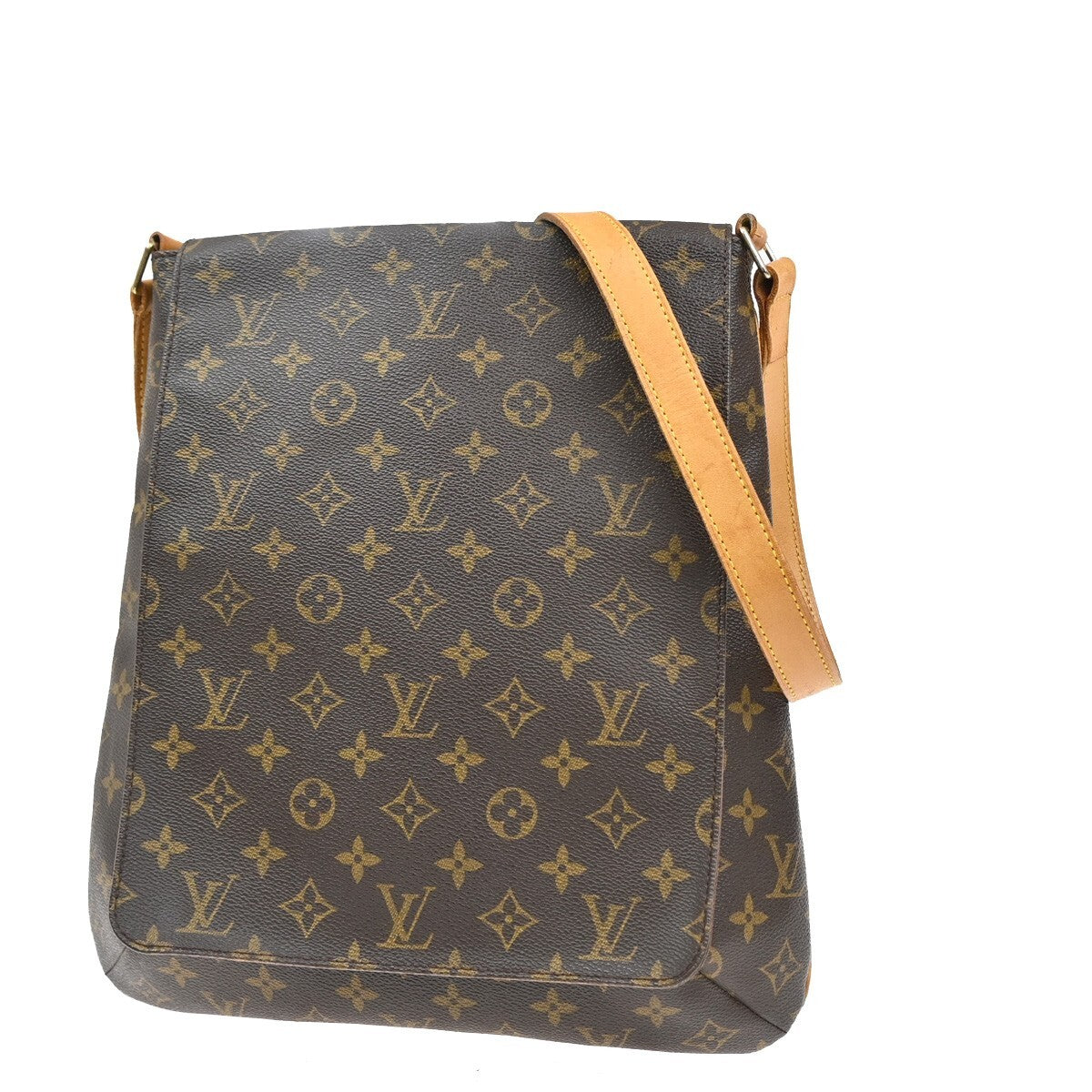 Louis Vuitton Musette Salsa Handbag Monogram Canvas Brown Leather Shoulder Bag Bag (Pre-Owned)