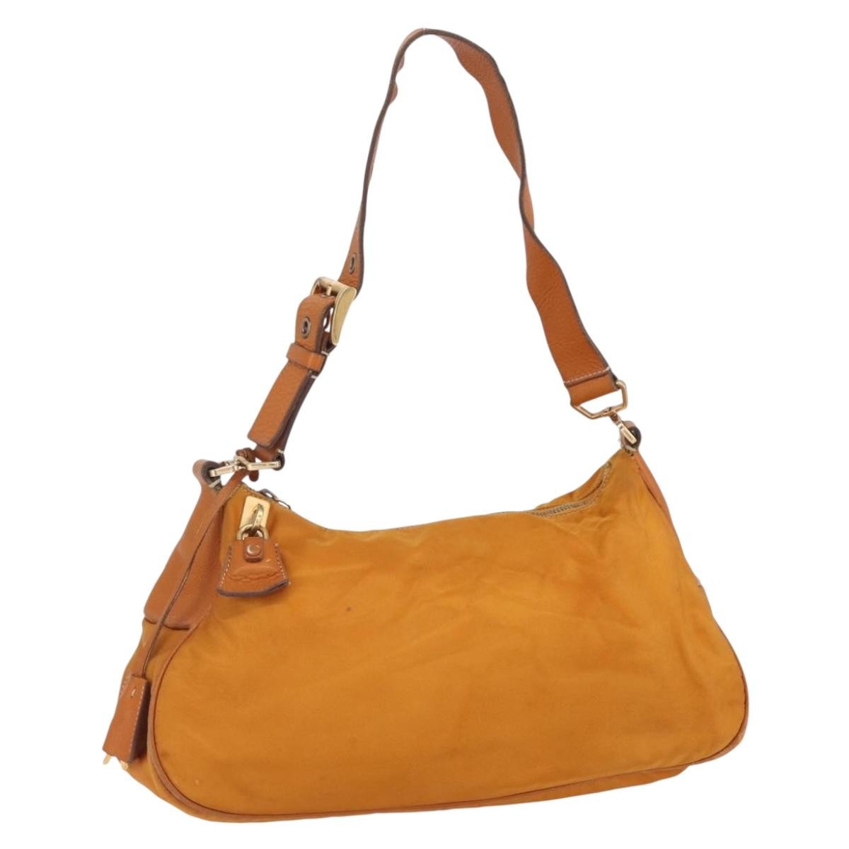 Prada Vintage Shoulder Bag Tessuto Orange Nylon Shoulder Bag Bag (Pre-Owned)