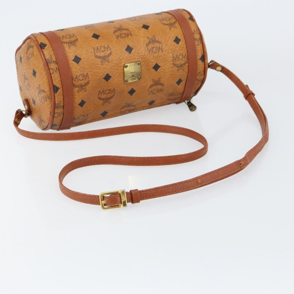 MCM Visetos Shoulder Bag Canvas And Leather Brown Canvas Shoulder Bag Bag (Pre-Owned)