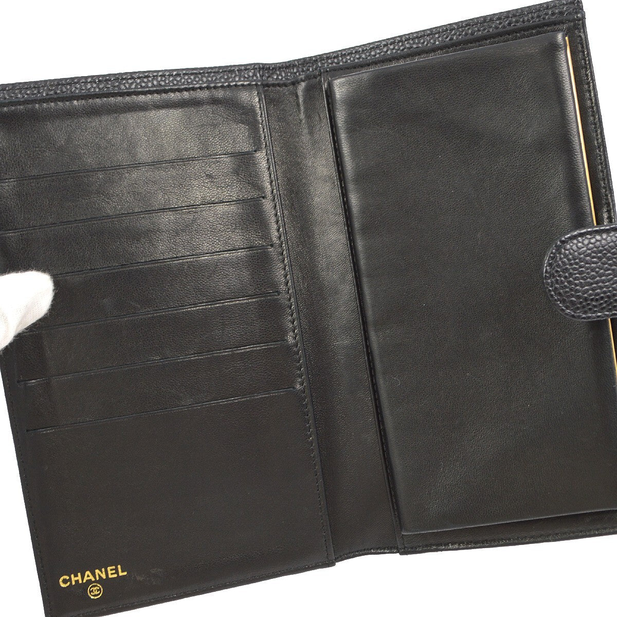 Chanel Timeless Cc French Wallet Caviar Black Leather Wallets Accessory (Pre-Owned)