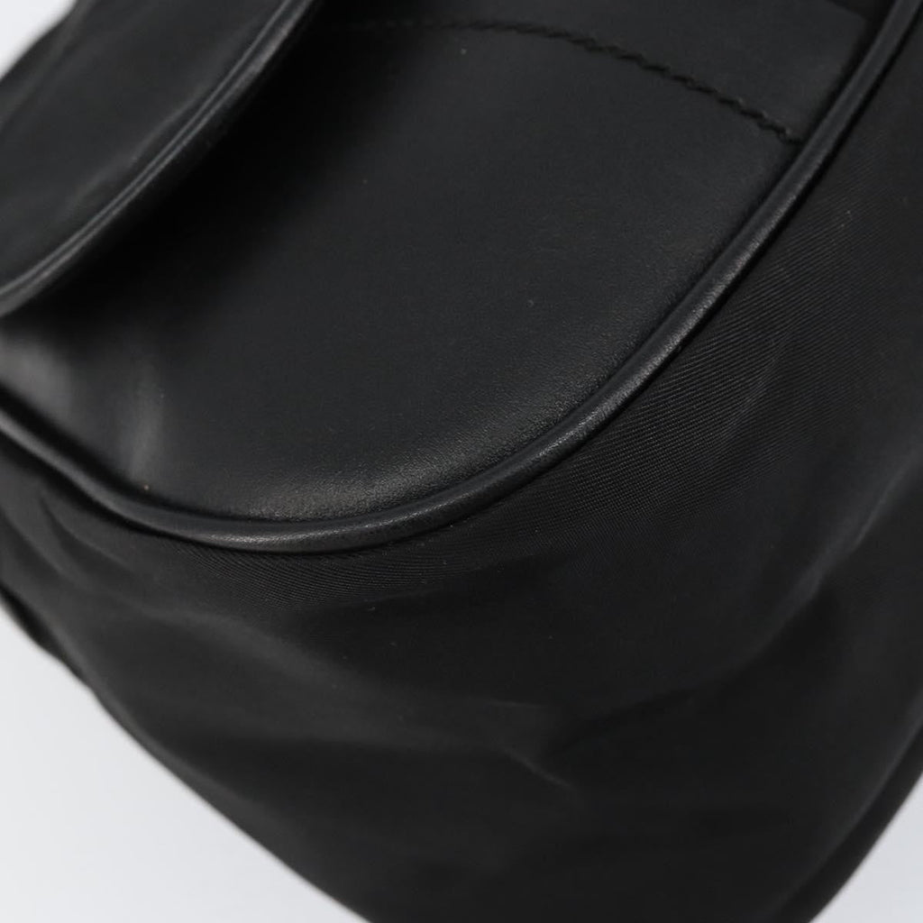 Prada Vintage Shoulder Bag Leather Black Leather Shoulder Bag Bag (Pre-Owned)