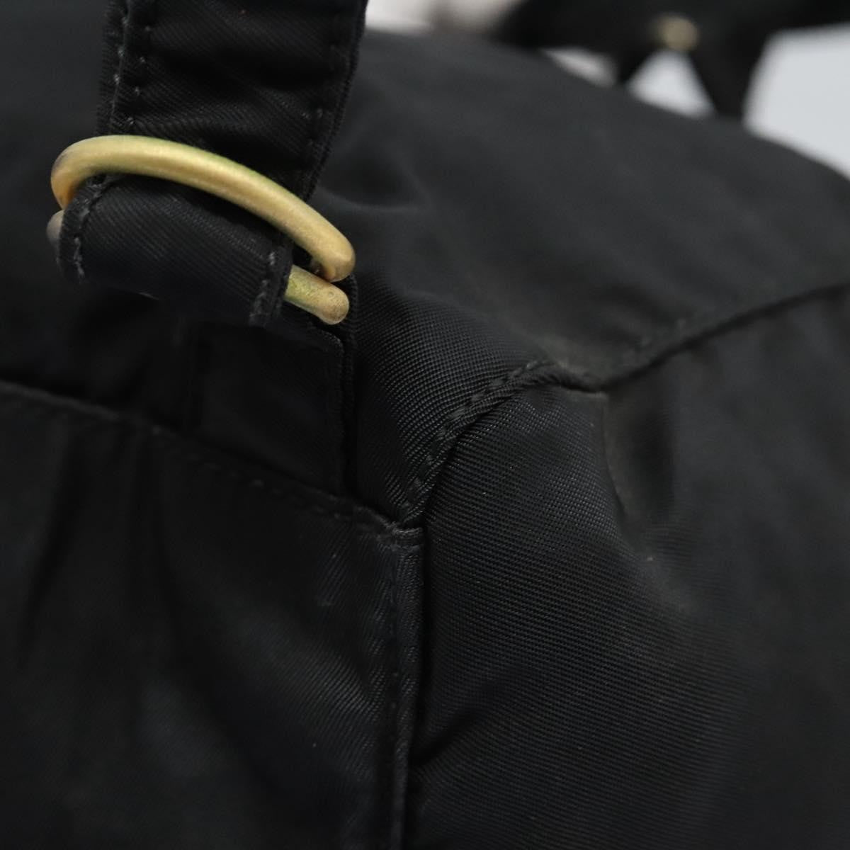Prada Flap Drawstring Backpack Tessuto Black Nylon Backpack Bag (Pre-Owned)