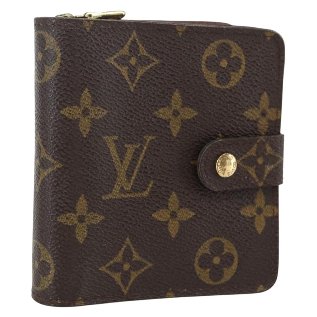 Louis Vuitton Compact Zippe Wallet Monogram Canvas Brown Canvas Wallets Accessory (Pre-Owned)