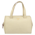 Prada Vintage Handbag Leather Beige Leather Handbag (Pre-Owned)