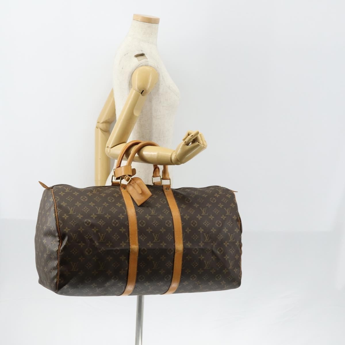 Louis Vuitton Keepall Bag Monogram Canvas Brown Canvas Travel Bag Bag (Pre-Owned)