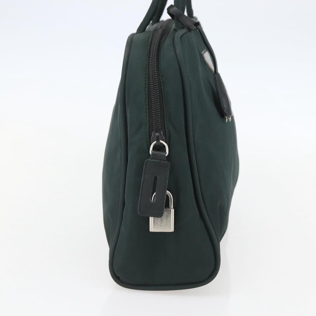 Prada Bowling Shoulder Bag Tessuto Green Nylon Handbag (Pre-Owned)