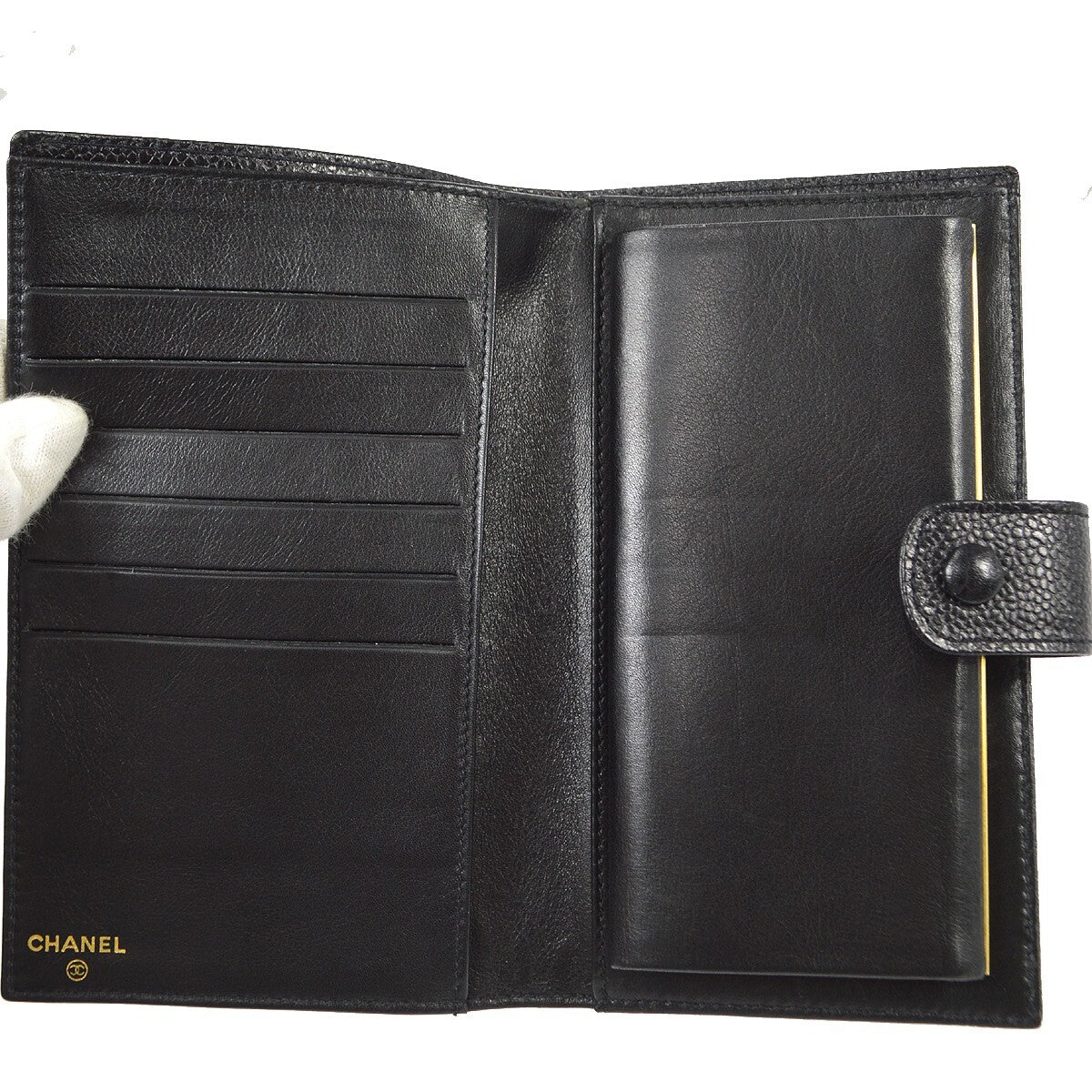 Chanel Timeless Cc French Wallet Caviar Black Leather Wallets Accessory (Pre-Owned)