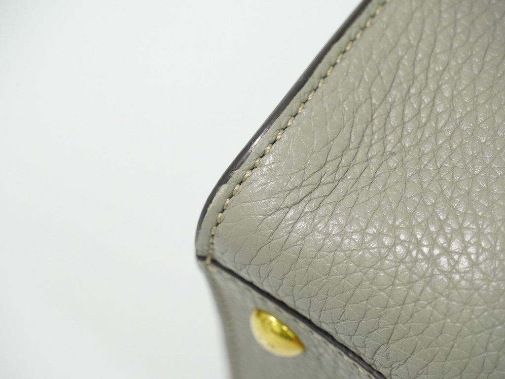 Fendi Peekaboo X-Lite Bag Leather Gray Leather Shoulder Bag Bag (Pre-Owned)