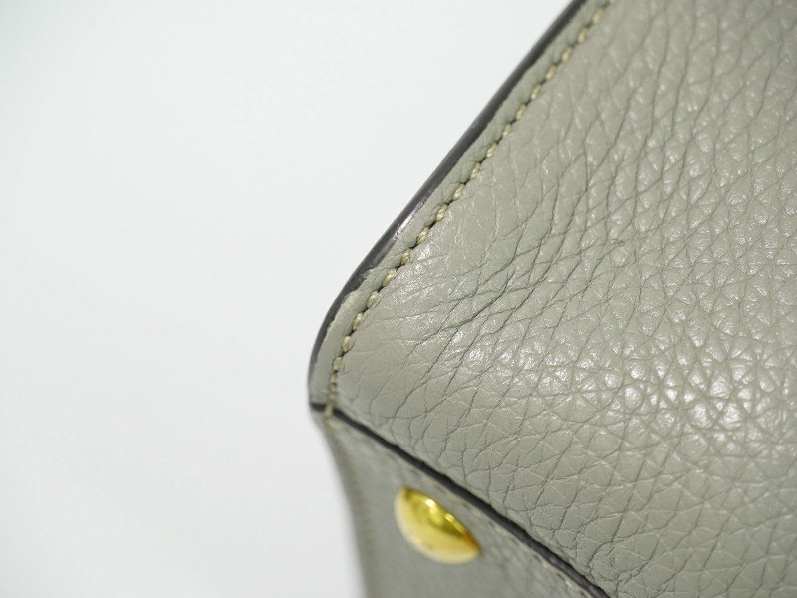 Fendi Peekaboo X-Lite Bag Leather Gray Leather Shoulder Bag Bag (Pre-Owned)