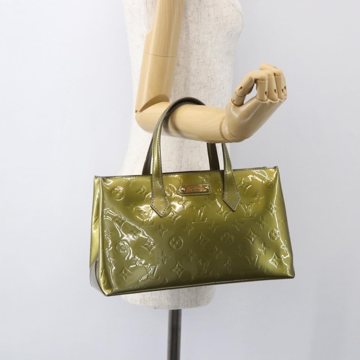 Louis Vuitton Wilshire Handbag Monogram Vernis Green Patent_Leather Handbag (Pre-Owned)