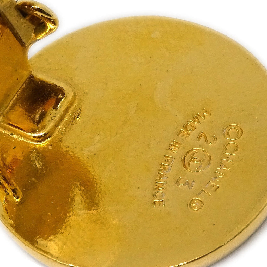 Chanel 31 Rue Cambon Flap Bag Clip-On Earrings Metal Gold Gold_Plated Earrings Jewelry (Pre-Owned)