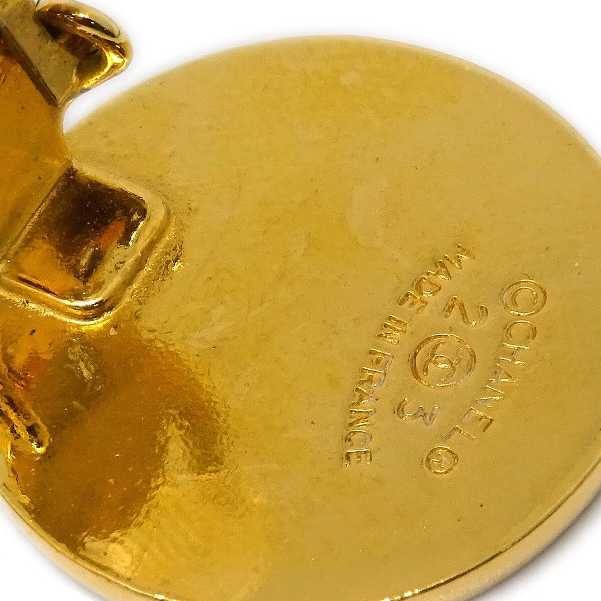 Chanel 31 Rue Cambon Flap Bag Clip-On Earrings Metal Gold Gold_Plated Earrings Jewelry (Pre-Owned)