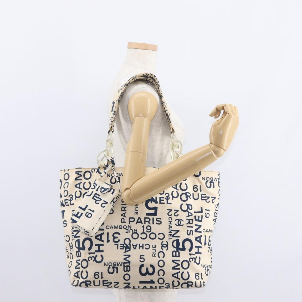 Chanel 31 Rue Cambon Beach Zip Tote Printed Canvas Navy Canvas Tote Bag Bag (Pre-Owned)
