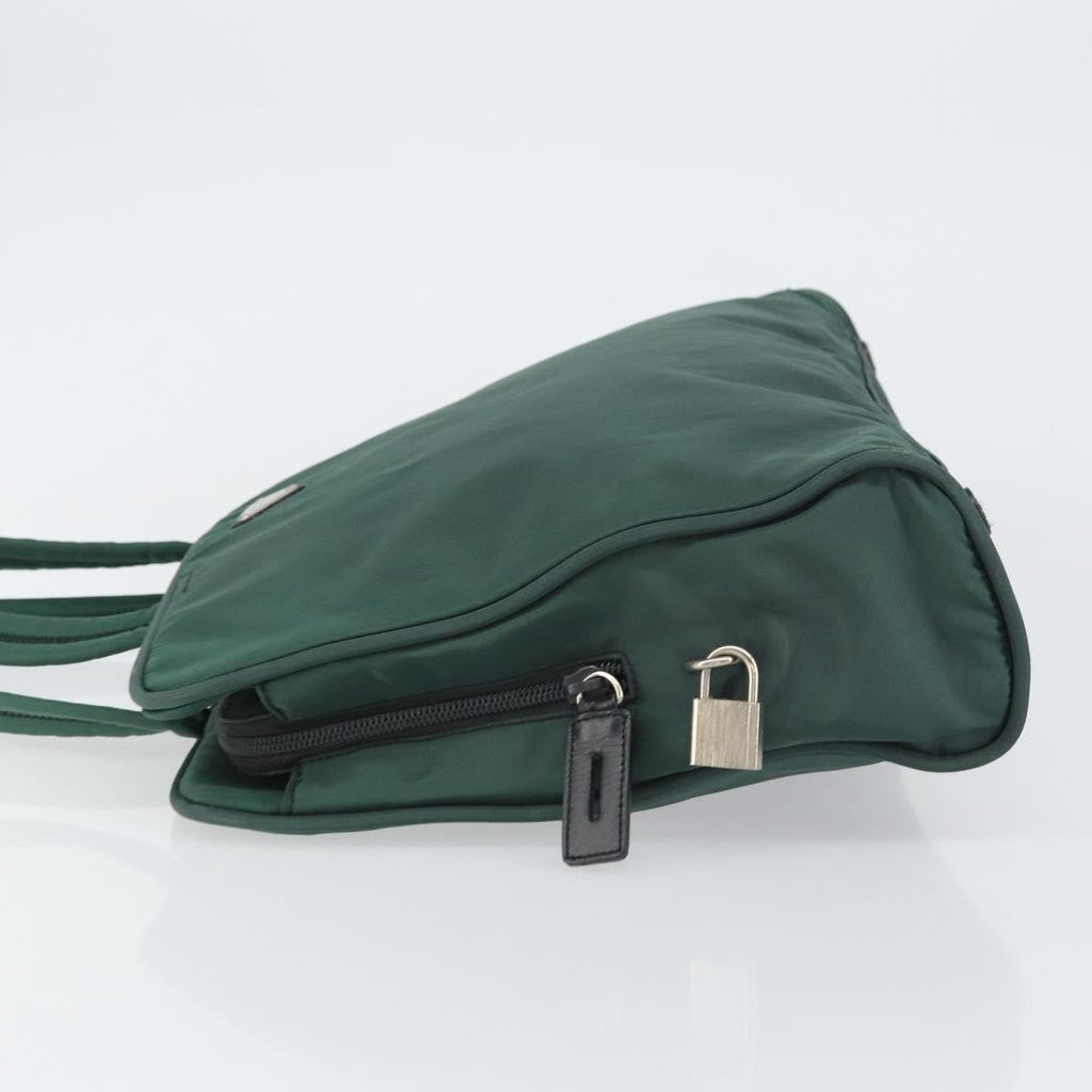 Prada Vintage Handbag Tessuto Khaki Nylon Handbag (Pre-Owned)