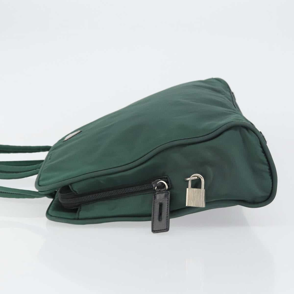 Prada Vintage Handbag Tessuto Khaki Nylon Handbag (Pre-Owned)