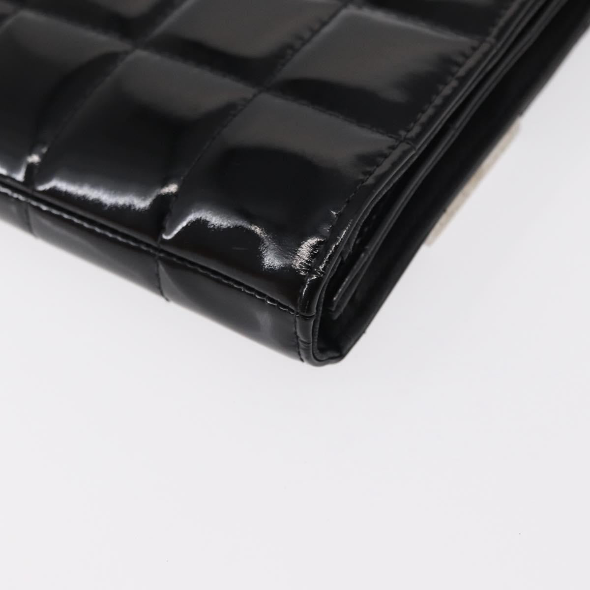 Chanel Chocolate Bar Chain Clutch Quilted Patent Black Patent_Leather Clutche & Pouche Bag (Pre-Owned)