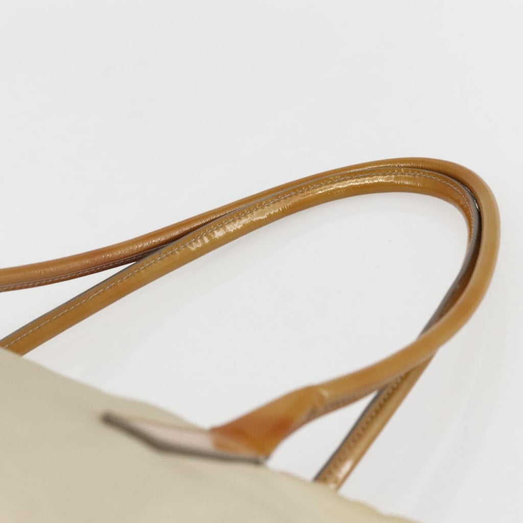 Prada Vintage Handbag Tessuto Beige Nylon Handbag (Pre-Owned)