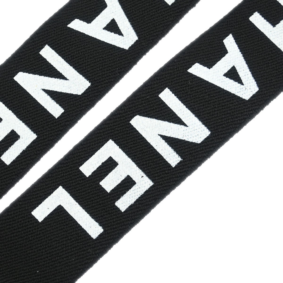 Chanel Logo Suspenders Canvas Black Canvas Belts Accessory (Pre-Owned)