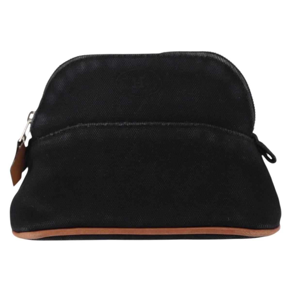Hermes Bolide Travel Pouch Canvas Black Canvas Clutche & Pouche Bag (Pre-Owned)