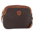 Celine Vintage Macadam Shoulder Bag Canvas And Leather Brown Canvas Shoulder Bag Bag (Pre-Owned)