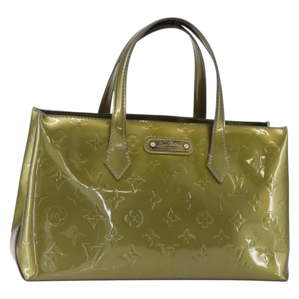 Louis Vuitton Wilshire Handbag Monogram Vernis Green Patent_Leather Handbag (Pre-Owned)