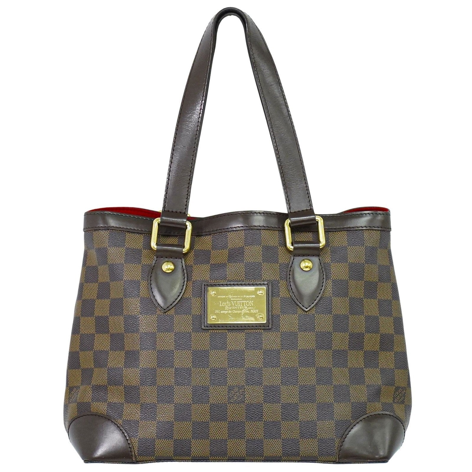 Louis Vuitton Hampstead Handbag Damier Brown Canvas Handbag (Pre-Owned)