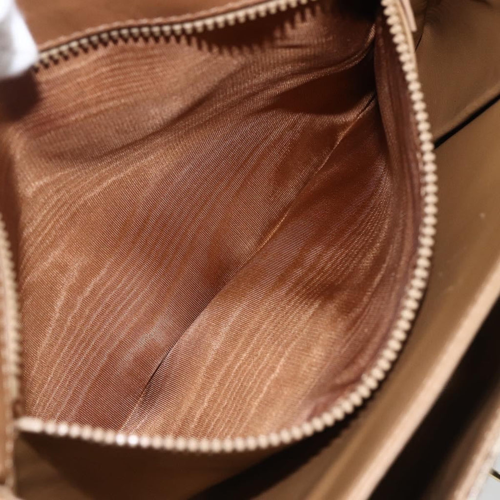 Celine Vintage Macadam Shoulder Bag Canvas And Leather Beige Canvas Shoulder Bag Bag (Pre-Owned)