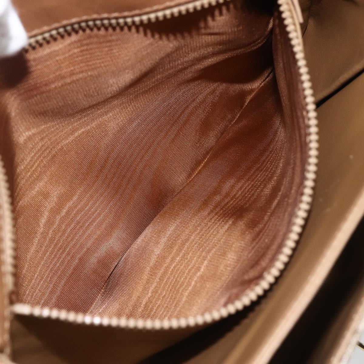 Celine Vintage Macadam Shoulder Bag Canvas And Leather Beige Canvas Shoulder Bag Bag (Pre-Owned)