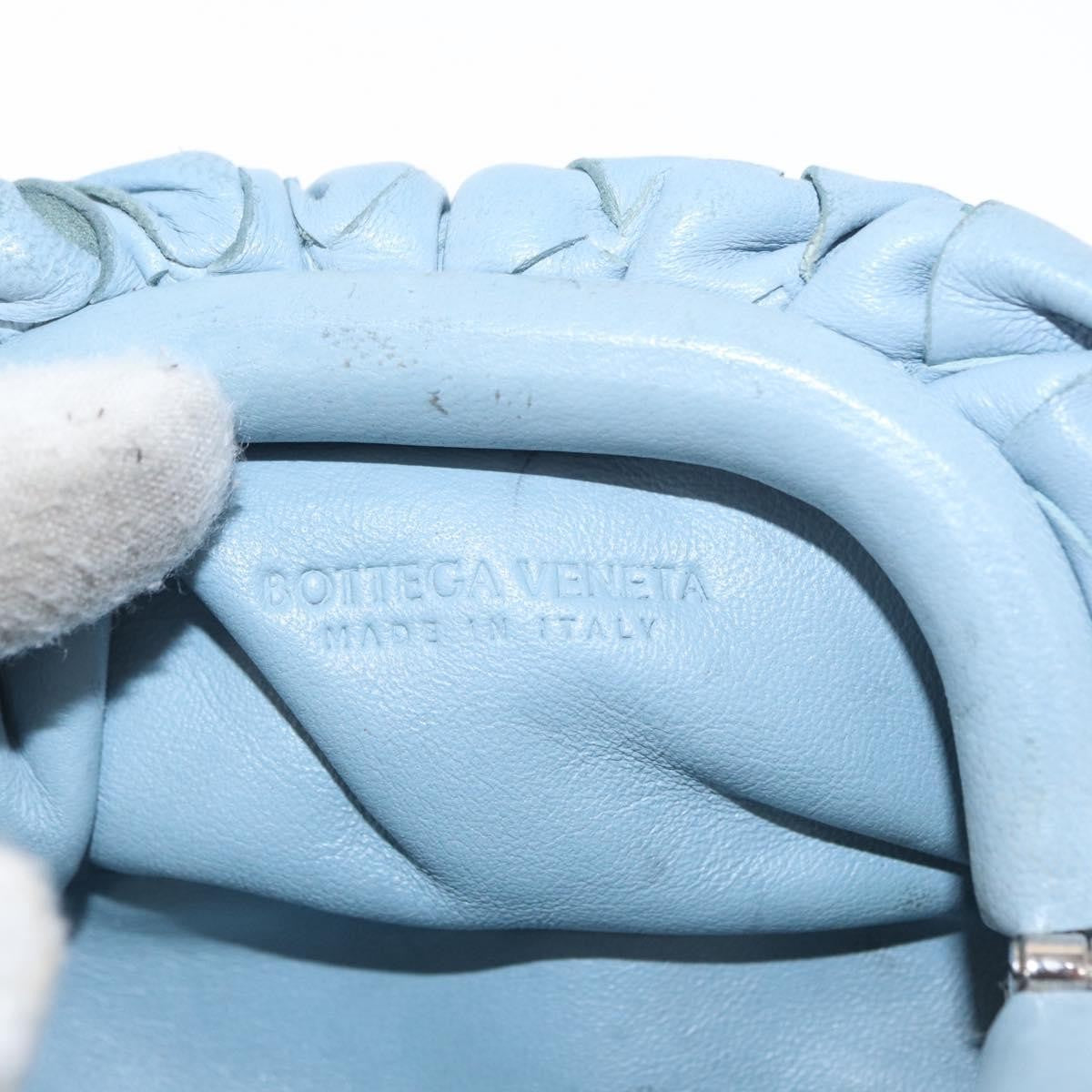Bottega Veneta The Pouch Intrecciato Nappa Blue Leather Clutche & Pouche Bag (Pre-Owned)