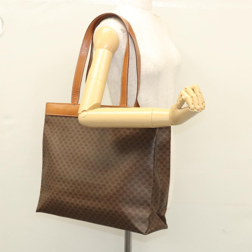 Celine Vintage Macadam Tote Bag Canvas Brown Canvas Tote Bag Bag (Pre-Owned)