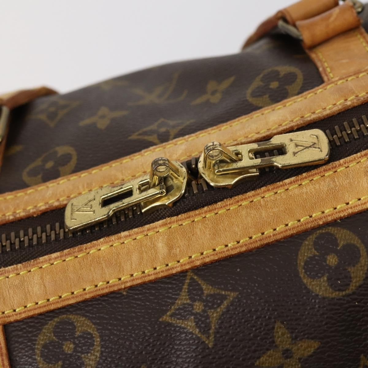 Louis Vuitton Sac Souple Handbag Monogram Canvas Brown Canvas Travel Bag Bag (Pre-Owned)