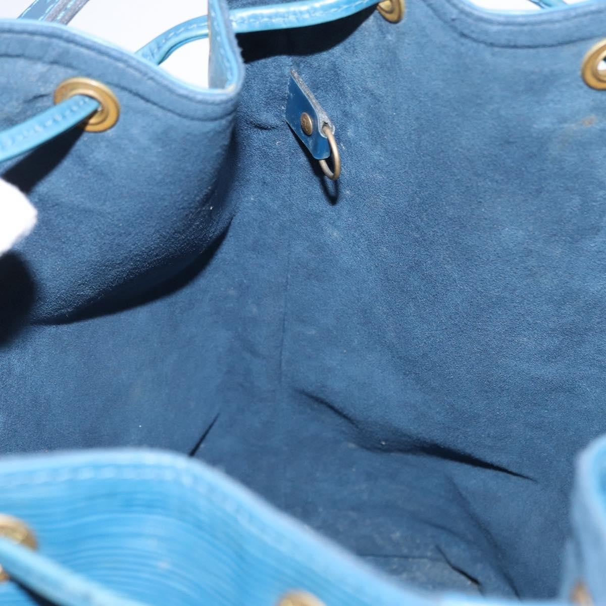 Louis Vuitton Petit Noe Nm Handbag Epi Leather Blue Leather Shoulder Bag Bag (Pre-Owned)